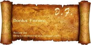 Donka Ferenc névjegykártya