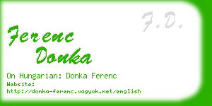 ferenc donka business card